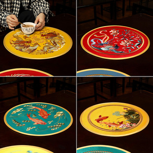 中式餐垫刺绣中国风茶几垫茶桌杯垫高档防烫餐桌垫茶具垫布防滑垫