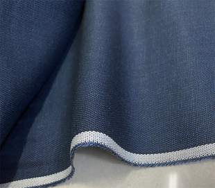 意大利进口经典藏青色花呢亚麻布料亚麻面料设计师西装布料