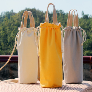 保温水壶保护套通用便携加厚双层环保，帆布纯色1000ml1200大杯套