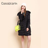 Casablank冬季新羽绒服女中长款连帽时尚休闲纯色白鸭绒保暖外套