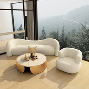 小户型客厅沙发组合北欧羊羔绒双人民宿网红款现代简约轻奢休息区