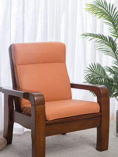木沙发坐垫带靠背高密度，海绵实木纯色，加厚简约现代防滑好拆洗单个