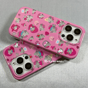 可爱卡通HelloKitty粉色适用苹果15promax手机壳双层闪粉iPhone1415pro小众11女13防摔12硅胶14pro保护套