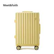 高档M&F高颜值行李箱小型20寸拉杆箱铝框万向轮旅行箱女密码