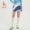 svg高尔夫23秋冬女装，蓝色渐变印花包臀裙短裙运动半身裙套装