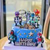 假面6个骑士蛋糕装饰摆件儿童男孩烘焙插卡通动漫蒙面超人玩具公