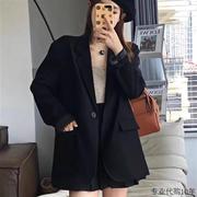 黑色小西装外套2024春季女装韩版气质宽松显瘦休闲西服设计感上衣