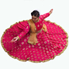 纯正印度进口民族风舞蹈服表演安娜大摆连衣裙定制卡塔克玫红色