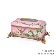 茱莉安欧式床头灯法式精美陶瓷镶铜手绘花卉家用客厅粉色装饰