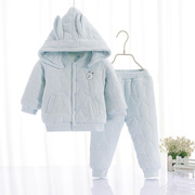 婴儿棉衣套装加厚冬装0-1-2岁男女，宝宝棉服外套秋冬保暖外出服
