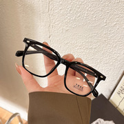 TR90黑色眼镜框男复古大脸防蓝光近视眼镜女潮可配度数散光方粗框