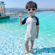 儿童连体游泳衣2023男童泳衣夏季速干3岁男孩男宝宝泳装帅气2