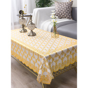 欧式烫金桌布防水防油免洗防烫pvc塑料，茶几餐桌垫长方形家用台布