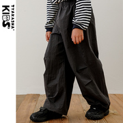 钓鱼系列tyakashakids塔卡沙童装，裤子男女童，碳灰色长裤阔腿裤