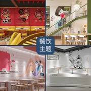 来图定制墙纸定做国潮喷绘背景墙布画客厅壁纸打印烧烤店展厅壁画
