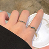 银色极简素圈戒指女小众设计食指戒指女高级感尾戒时尚个性小指环