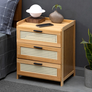 床头柜简约现代置物架小型柜子，床边柜储物边几实木，出租房用