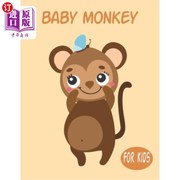 海外直订Baby Monkey For Kids  Amazing Animal Coloring book Great Gift for Boys & Girls   宝宝猴子的孩子 神奇的动物