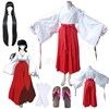 动漫犬夜叉cosplay服装，桔梗红白和服cos日本巫，女服道具全套