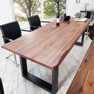 欧式实木桌大板桌办公桌，会议桌长方形洽谈桌简约书桌现代咖啡餐桌