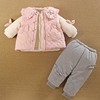 1一2岁半女宝宝冬装，外套分体款童婴儿服外出三件套装加厚棉衣袄季