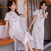 年轻时尚改良版旗袍连衣裙女2024夏季新中式国风素雅气质高端裙子