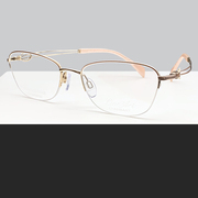 CHARMANT夏蒙镜框XL2918纯钛半框超轻舒适女款时尚近视眼镜架