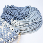 绯红树蓝色段染渐变色彩色，棉绳手作diy挂毯包包编绳棉线