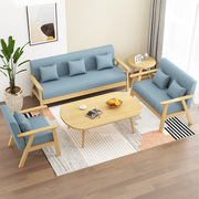 布艺沙发小户型家用简约现代出租房卧室单双人(单双人)实木沙发办公室沙发
