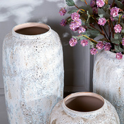 景德镇陶瓷落地花瓶干花白色泡泡釉简约乡村现代花器欧美套装花瓶