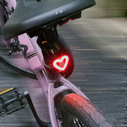 山地自行车夜间骑行尾灯警示灯爱心充电款单车装饰配件骑行装备