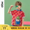 mqd童装男大童红色polo衫，2021夏季儿童翻领，韩版洋气t恤上衣