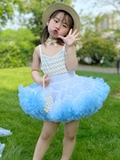 女童秋季蛋糕裙三色纱裙，2024秋季洋气儿童蓬蓬，公主裙半身裙子