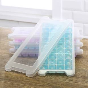 迷你方形冰块模具储冰盒冻冰块，神器冷冻冰盒冰箱制冰盒带盖模具