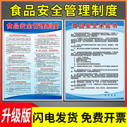 餐饮业食品厂安全管理制度厨房食堂卫生检查留样标识牌从业人员健康贴纸饭店销售经营责任承诺书挂图标语上墙