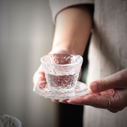 故宫冰冻水晶杯套装玻璃茶具品茗杯杯子小茶杯女士专用主人杯小盏
