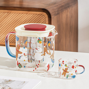 西比尔圣诞冷水壶茶壶，茶杯套装家用耐高温花，茶壶泡茶壶高颜值送人