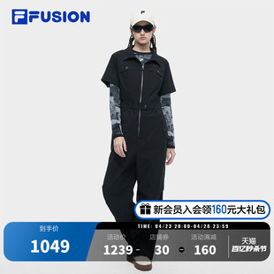 FILA FUSION斐乐潮牌连体裤女2024夏季运动套装女装工装裤