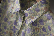 纯棉长袖紫色满印花(满印花)衬衫女春小众，设计感上衣通勤优雅气质大码衬衣