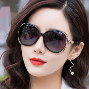 2024女士太阳镜圆脸网红墨镜时尚潮，明星优雅防紫外线大框眼镜