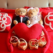 压床娃娃一对结婚新婚礼物，高档大号毛绒，玩具公仔情侣泰迪熊