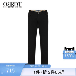 ORRDT牛仔裤奢侈品大牌男装修身直筒微弹超薄商务休闲中腰长裤