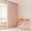 粉色公主风主卧室飘窗窗帘2023高级感法式奶油风遮光加厚保暖