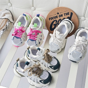 500236童鞋2024春夏款韩版透气网面N字母男女童运动鞋儿童老爹鞋