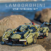 兼容乐高兰博V12概念版跑车积木模型赛车男孩成年高难度拼装玩具