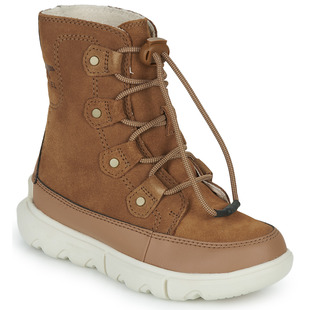Sorel冰熊户外雪地靴橡胶底防滑系带显瘦短筒靴棕色冬季款女童靴