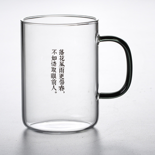 高硼硅耐高温泡茶杯 透明创意耐热玻璃杯家用微波炉水杯套装茶杯