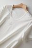有质感的精梳棉~简约气质汤勺领大U领圆领基础纯色短袖黑白T恤