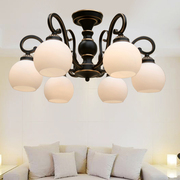 美式吊灯客厅餐厅卧室房间灯欧式铁艺复古北欧简约现代吸吊两用灯