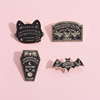 万圣节猫咪蝙蝠胸针可爱日系金属，徽章男女学生衣服包包装饰品勋章